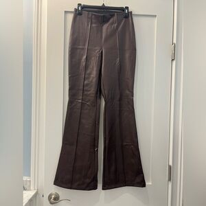 Burgundy faux leather pants